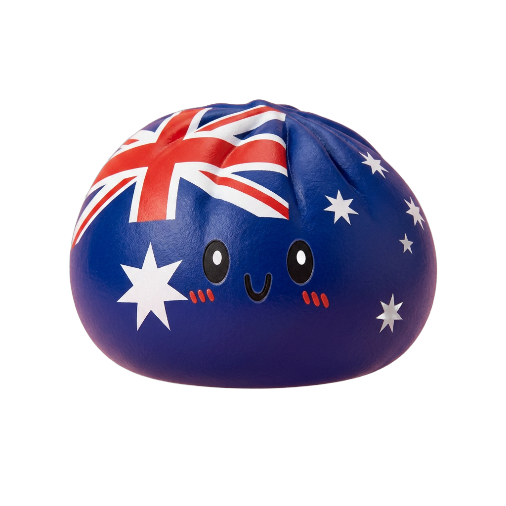 Flag Squishy Dumpling Australien — i klämmet, mjukt slow-rise-skum