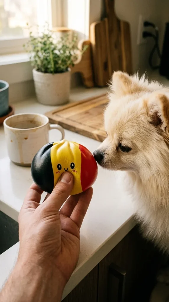 Squishy Dumpling Flag Belgien med en gosedjursvän