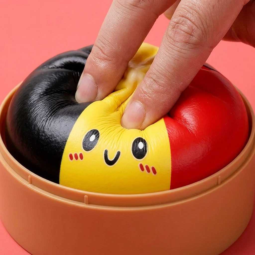 Squishy Dumpling Flag Belgien — i klämmet, mjukt slow-rise-skum