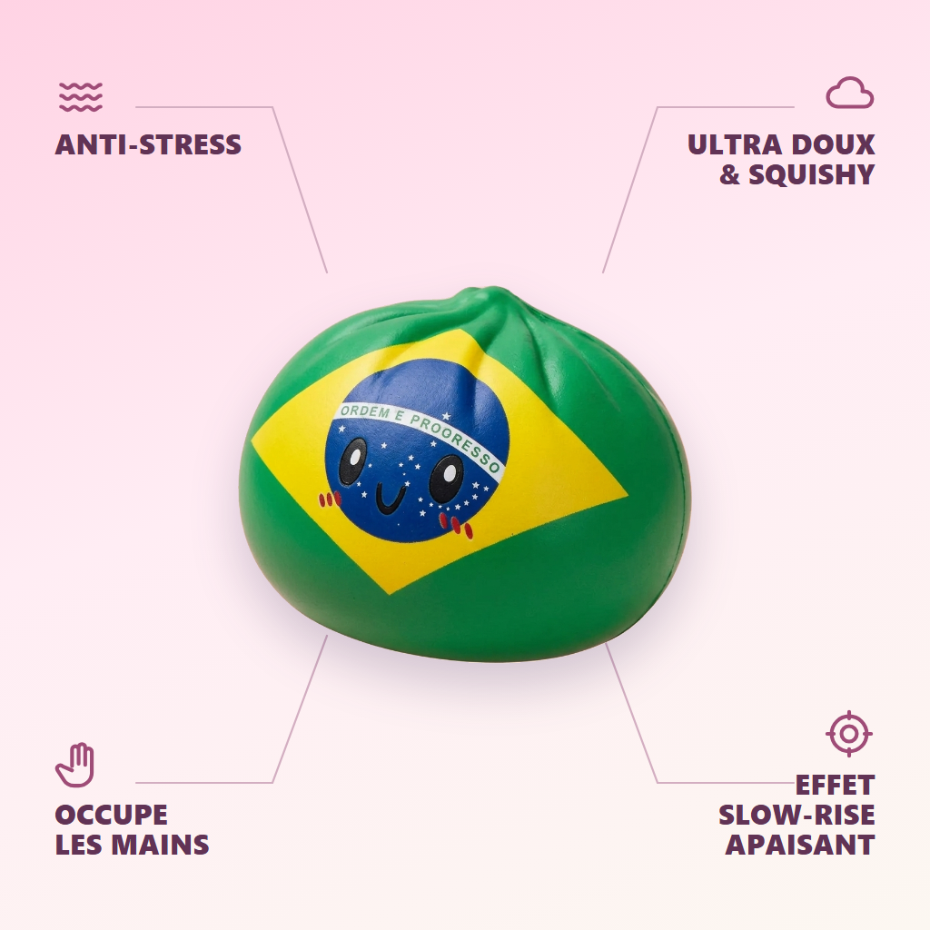 Dumpling Squishy Flag Brasilien — dess fördelar