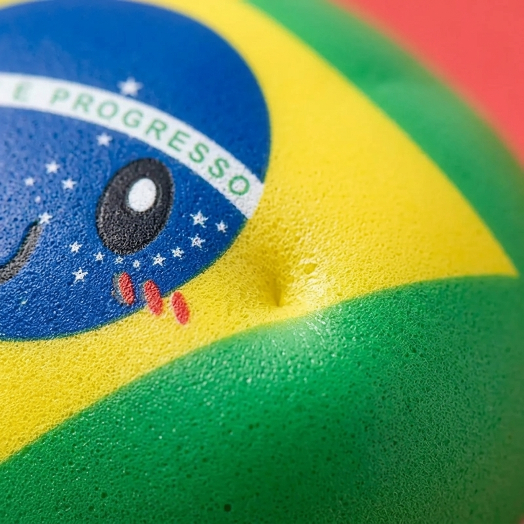 Dumpling Squishy Flag Brasilien — närbild på strukturen