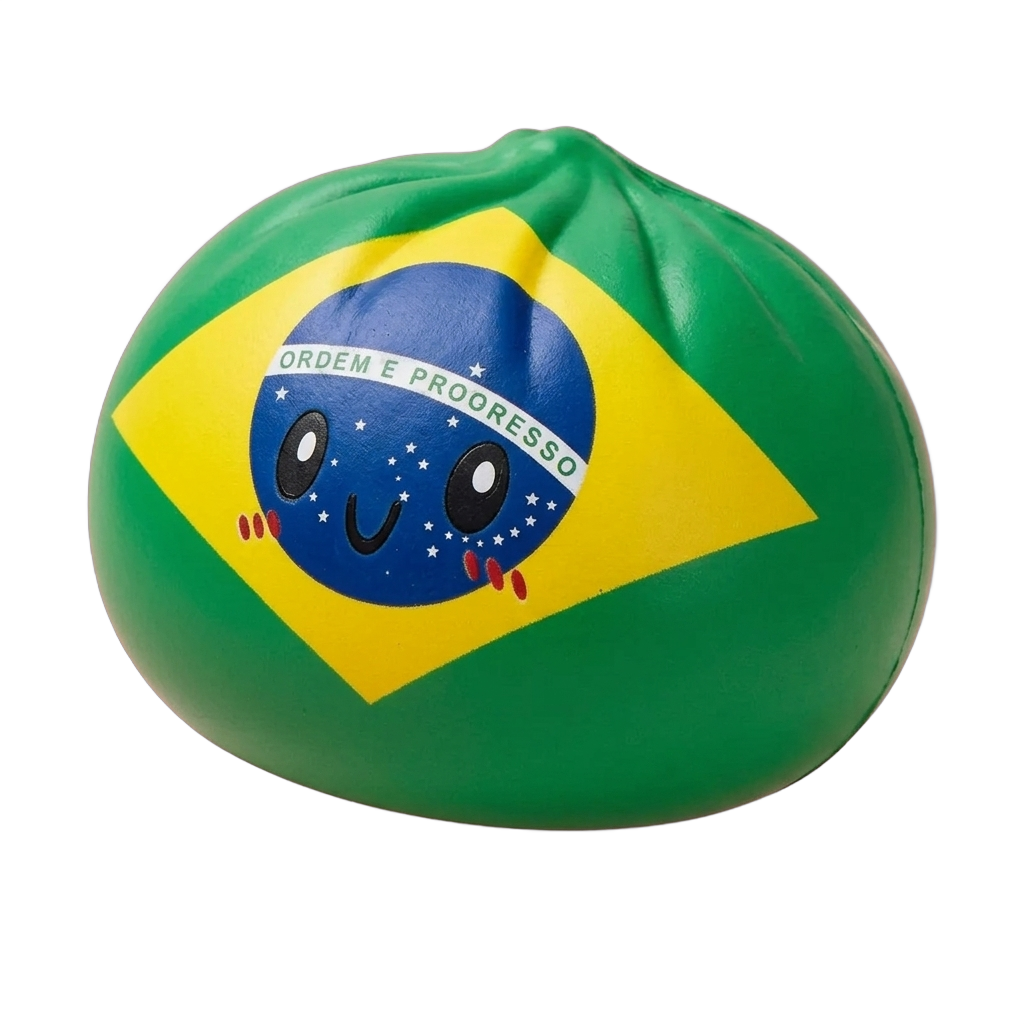Dumpling Squishy Flag Brasilien — i klämmet, mjukt slow-rise-skum