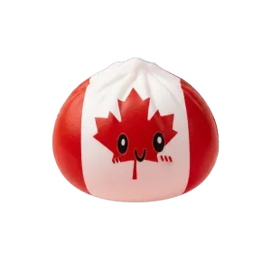 Flag Squishy Dumpling Kanada med Bambukorg — i klämmet, mjukt slow-rise-skum