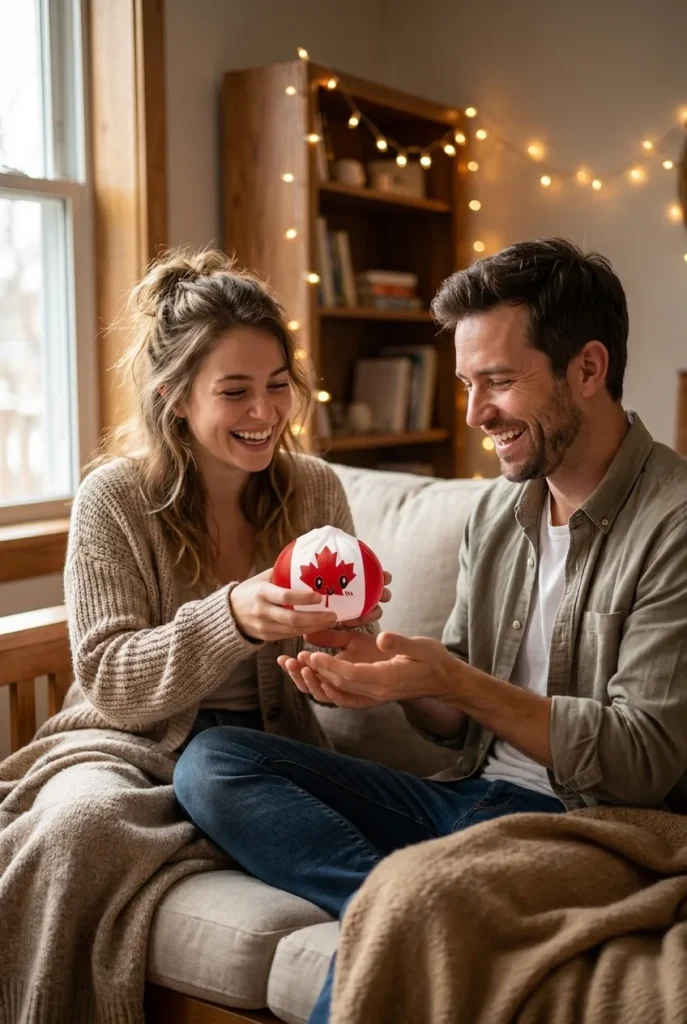 Flag Squishy Dumpling Kanada med Bambukorg som presenttips