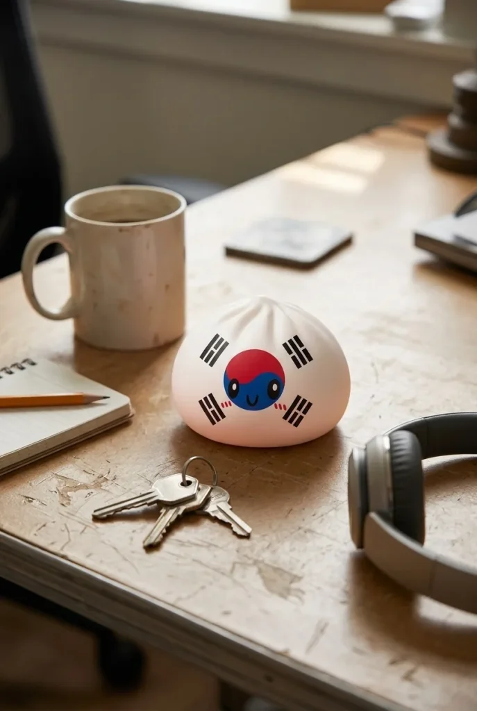 Flag Squishy Dumpling Sydkorea på skrivbordet