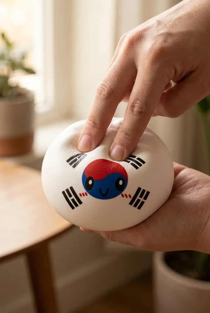 Flag Squishy Dumpling Sydkorea mitt i klämmet