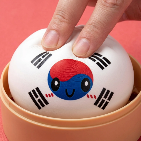 Flag Squishy Dumpling Sydkorea — i klämmet, mjukt slow-rise-skum
