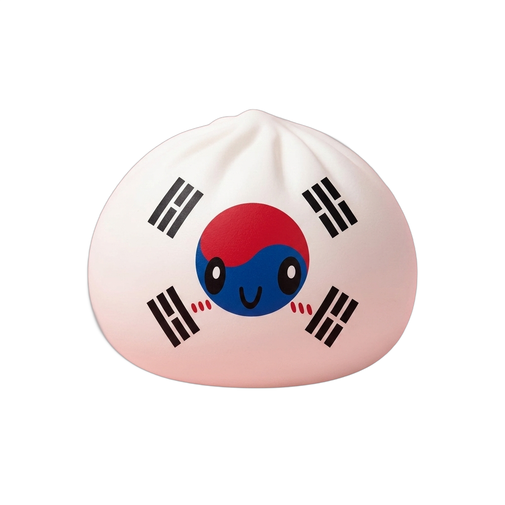 Flag Squishy Dumpling Sydkorea — i klämmet, mjukt slow-rise-skum