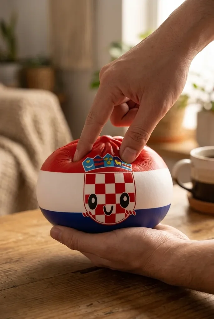 Flag Squishy Dumpling Kroatien mitt i klämmet