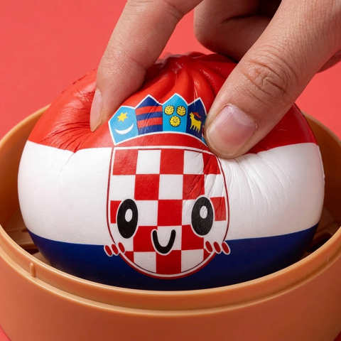 Flag Squishy Dumpling Kroatien — i klämmet, mjukt slow-rise-skum