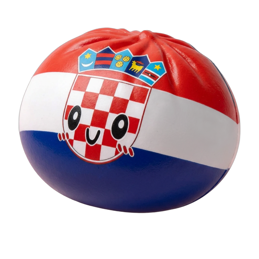 Flag Squishy Dumpling Kroatien — i klämmet, mjukt slow-rise-skum