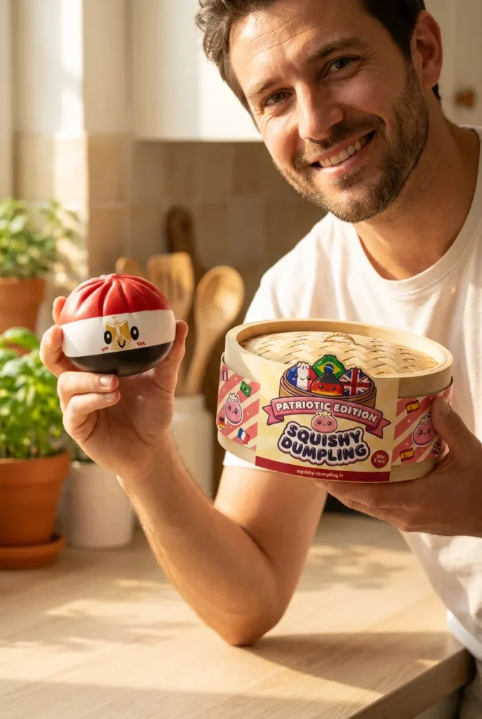 Flag Dumpling Squishy Egypten med sin ask