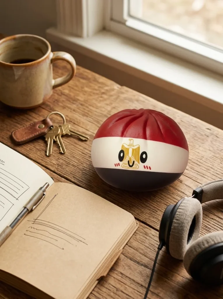Flag Dumpling Squishy Egypten på skrivbordet