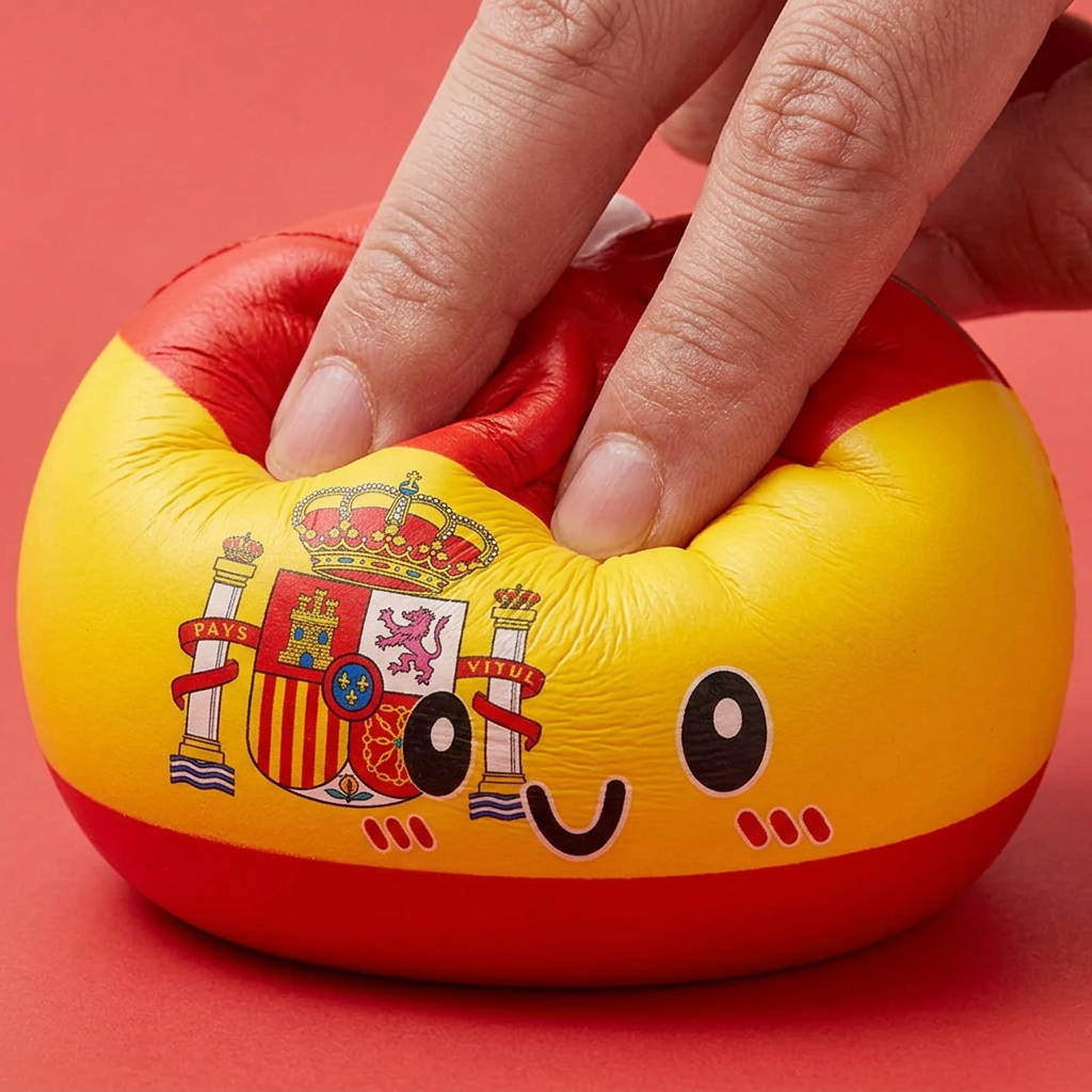 Squishy Flag Dumpling Spanien — i klämmet, mjukt slow-rise-skum