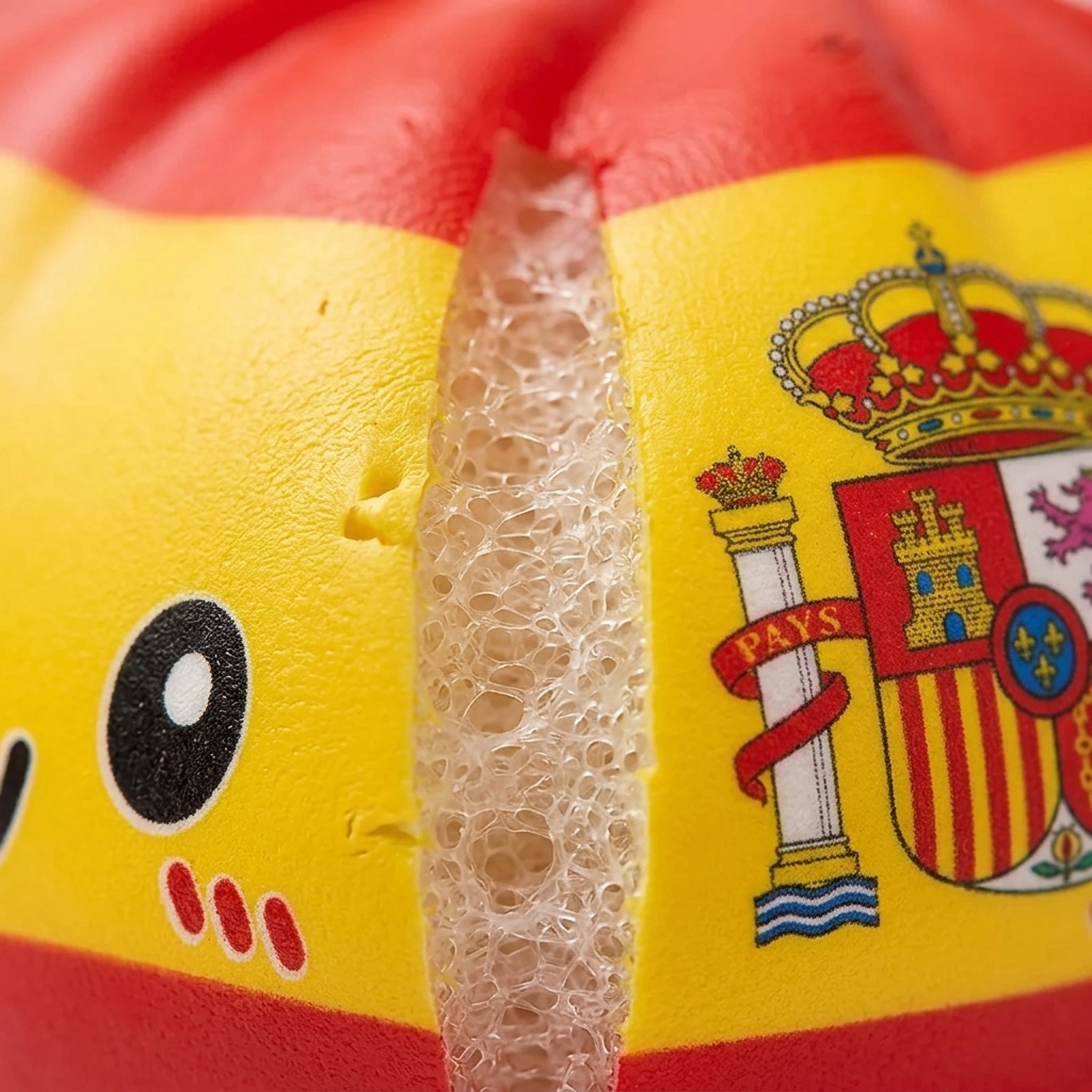 Squishy Flag Dumpling Spanien — närbild på strukturen