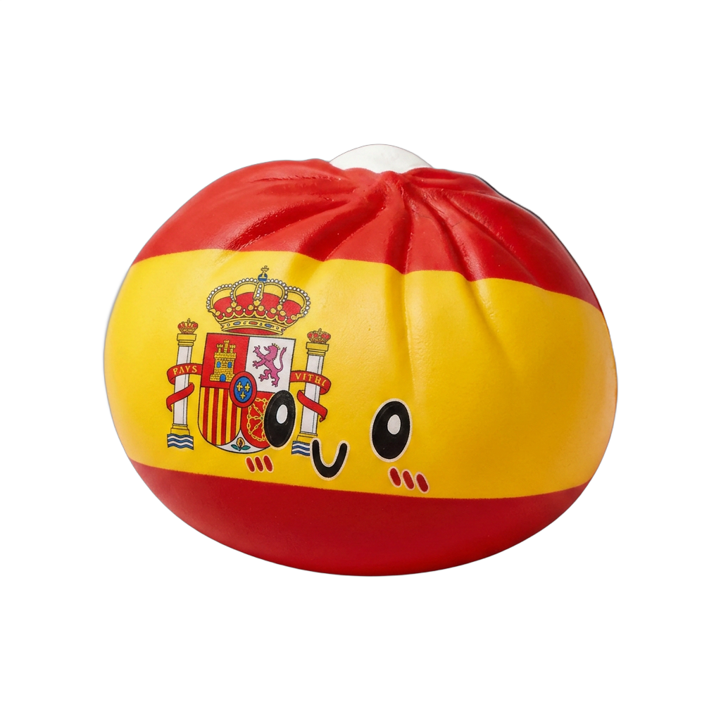 Squishy Flag Dumpling Spanien — i klämmet, mjukt slow-rise-skum
