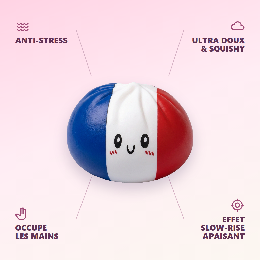France Flag Squishy Dumpling Blå Vit Röd — dess fördelar