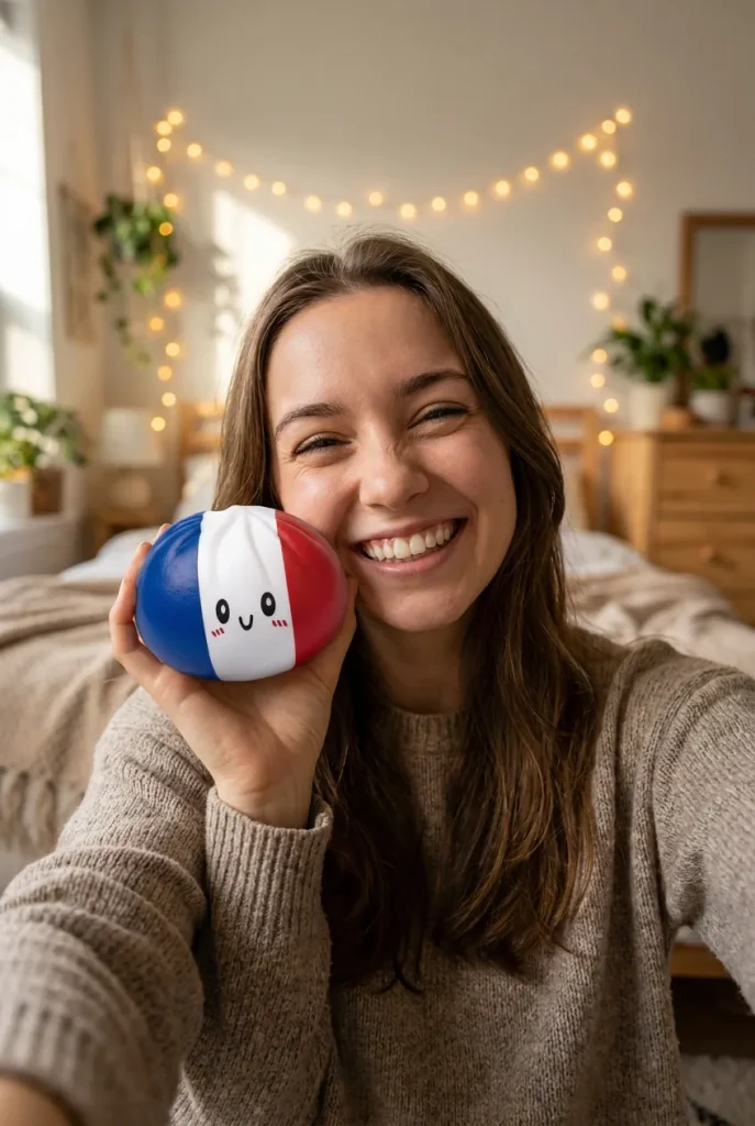 France Flag Squishy Dumpling Blå Vit Röd i vardagen