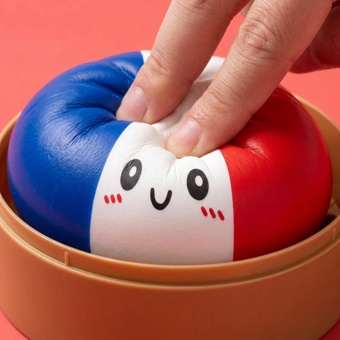 France Flag Squishy Dumpling Blå Vit Röd — i klämmet, mjukt slow-rise-skum