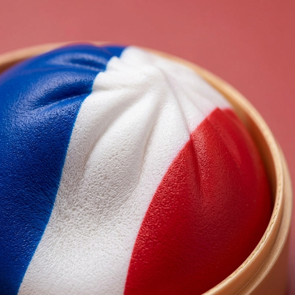 France Flag Squishy Dumpling Blå Vit Röd — närbild på strukturen