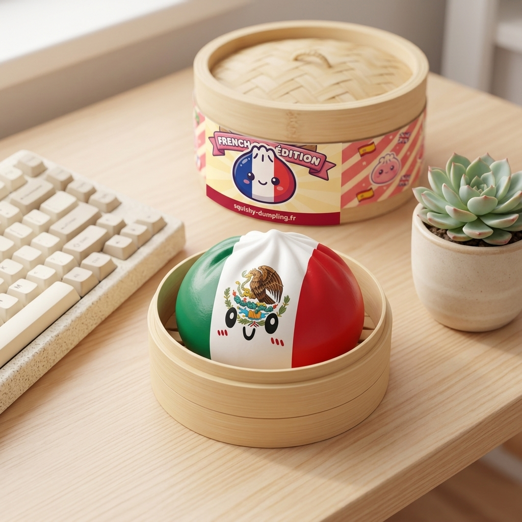 Flag Squishy Dumpling Mexiko i sin kawaii-miljö