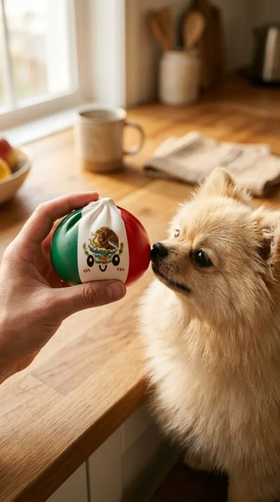 Flag Squishy Dumpling Mexiko med en gosedjursvän
