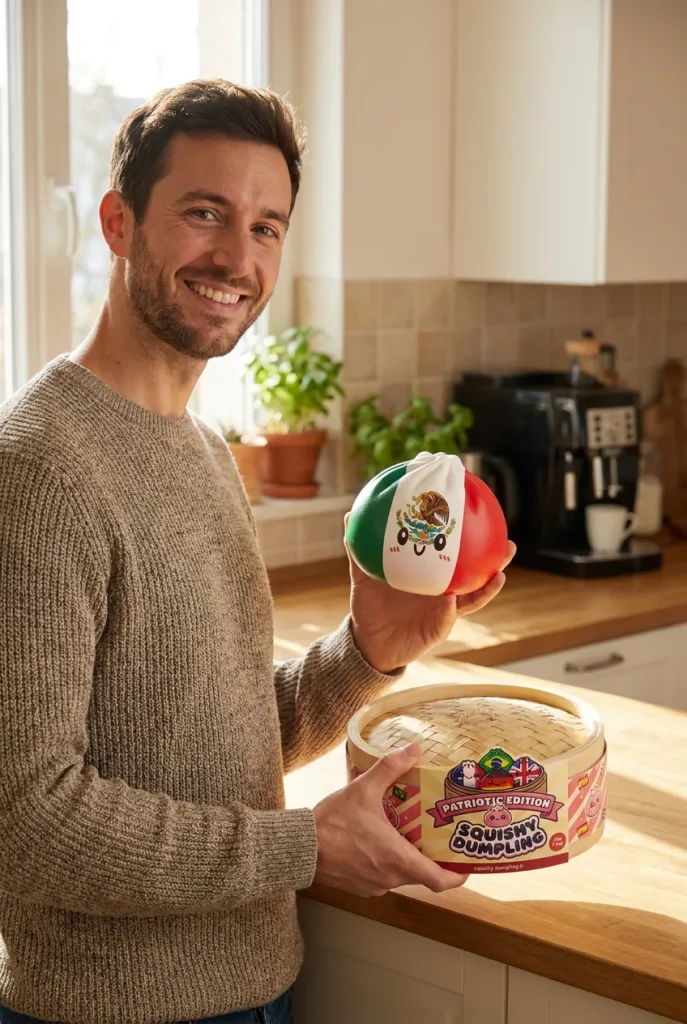 Flag Squishy Dumpling Mexiko med sin ask