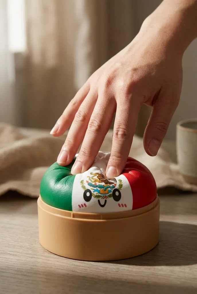 Flag Squishy Dumpling Mexiko mitt i klämmet