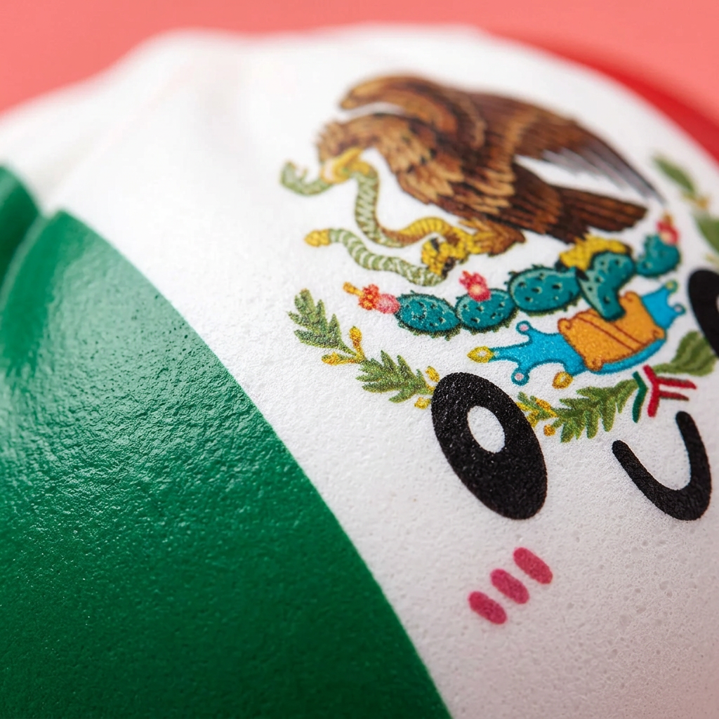 Flag Squishy Dumpling Mexiko — närbild på strukturen