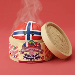 Flag Squishy Dumpling Norge i sin bambu-ångkorg