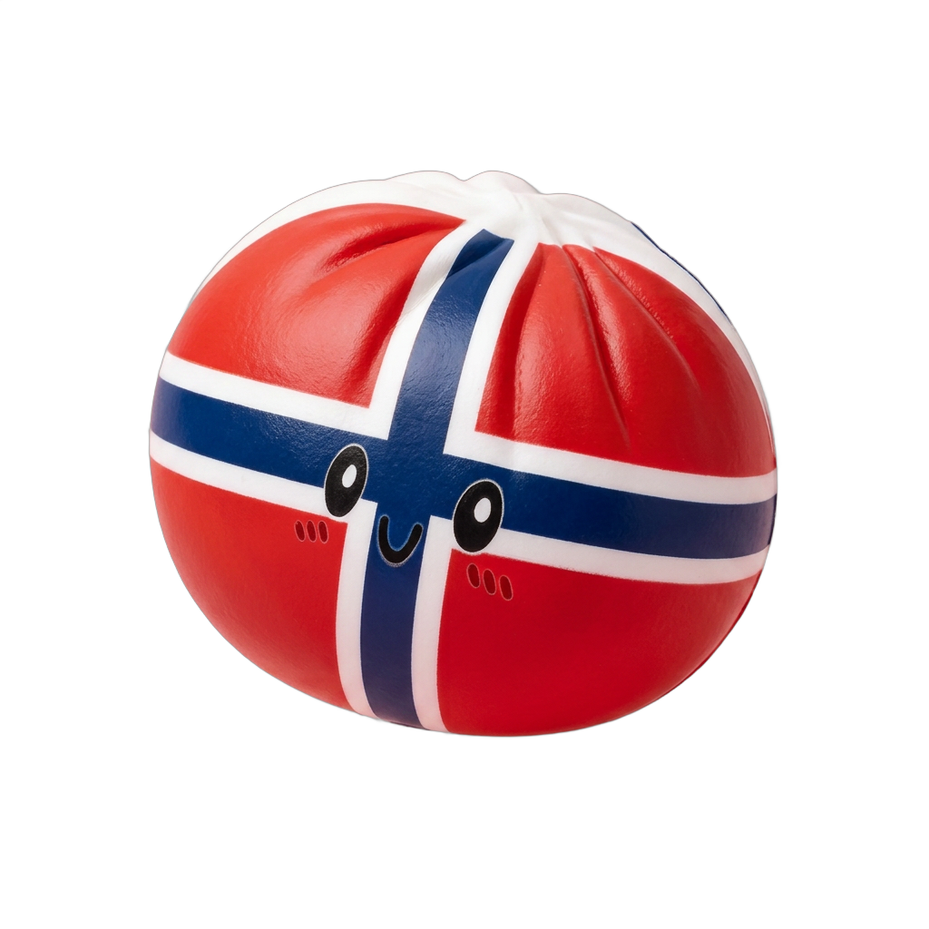 Flag Squishy Dumpling Norge — i klämmet, mjukt slow-rise-skum