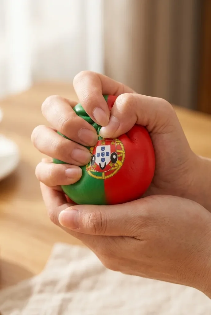 Squishy Dumpling Portugal Flaggmotiv mitt i klämmet