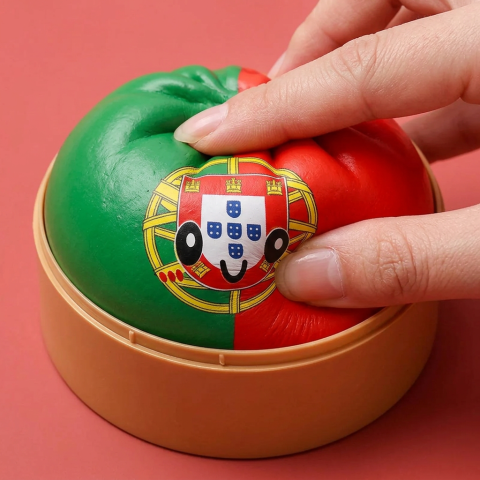 Squishy Dumpling Portugal Flaggmotiv — i klämmet, mjukt slow-rise-skum