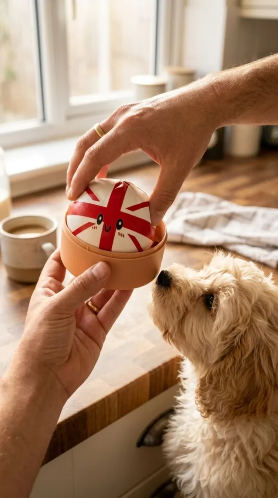 Flag Squishy Toy Storbritannien Dumpling med en gosedjursvän
