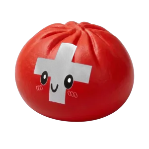 Flag Squishy Toy Schweiz Dumpling — i klämmet, mjukt slow-rise-skum
