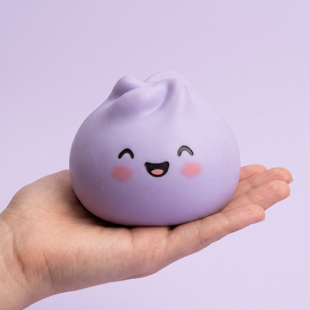Dumpling Squishy Mystery Surprise Plysch i handen, verklig storlek