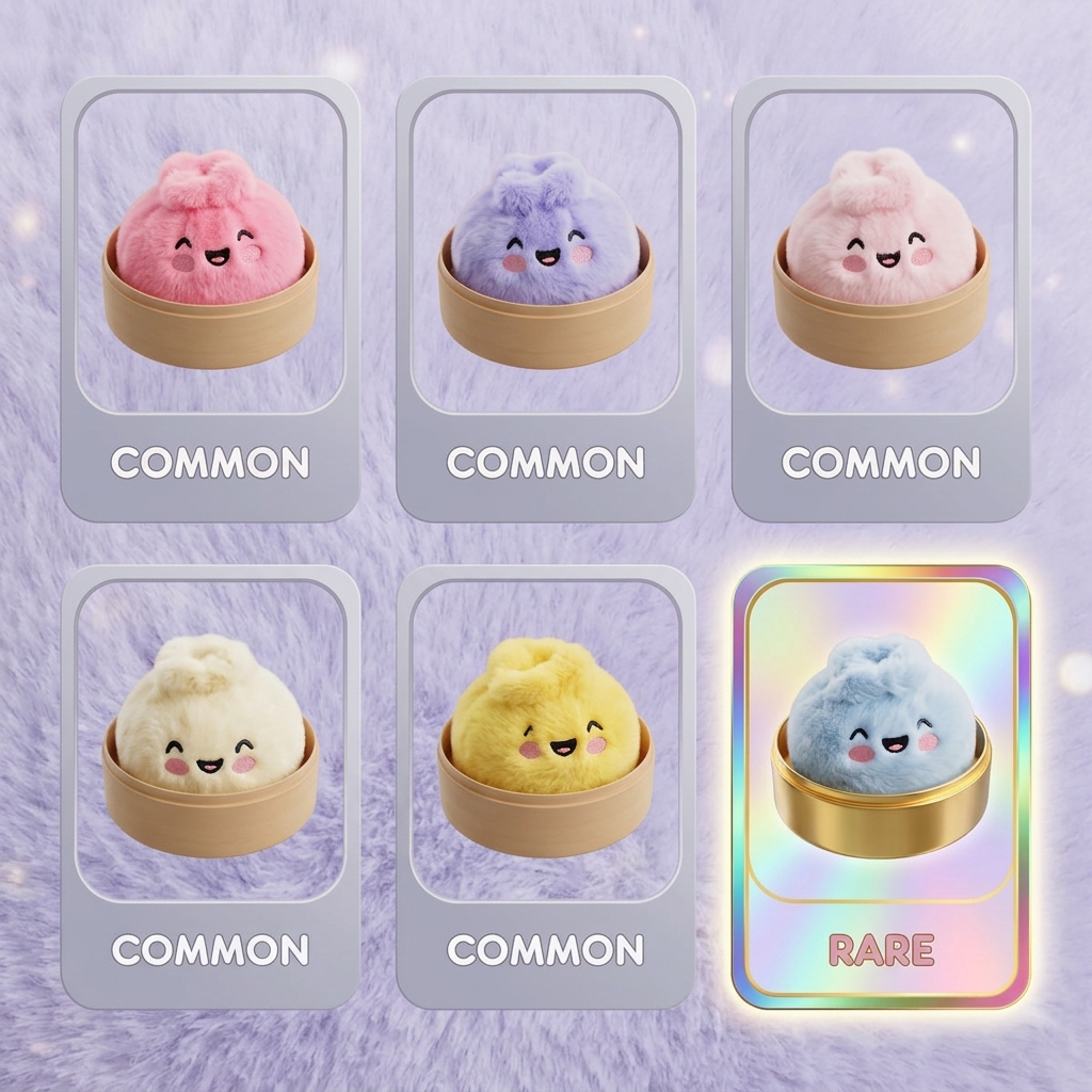 Dumpling Squishy Mystery Surprise Plysch — i klämmet, mjukt slow-rise-skum