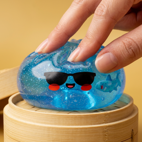 Dumpling Squishy Solglasögon med Bambusteamer — i klämmet, mjukt slow-rise-skum