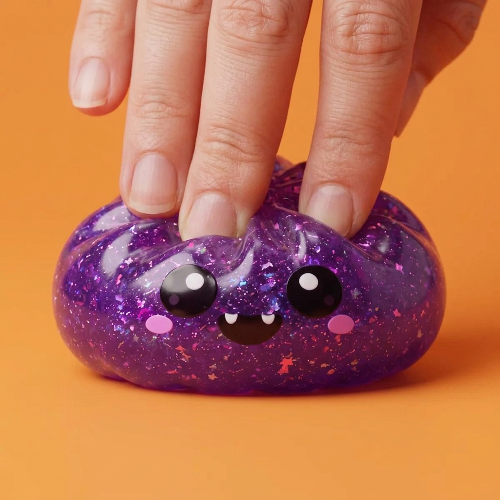 Vampire Glitter Dumpling Squishy Halloween Lila — i klämmet, mjukt slow-rise-skum