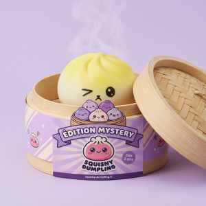 Mystery Dumpling Squishy Viral Överraskning i sin bambu-ångkorg