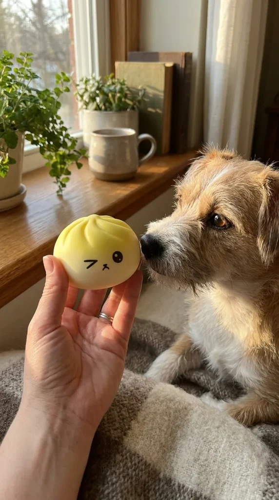 Mystery Dumpling Squishy Viral Överraskning med en gosedjursvän