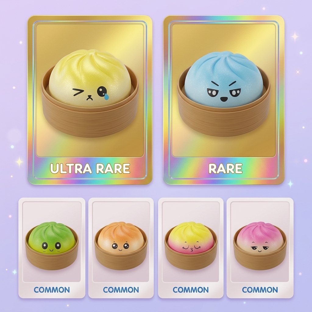 Mystery Dumpling Squishy Viral Överraskning — i klämmet, mjukt slow-rise-skum