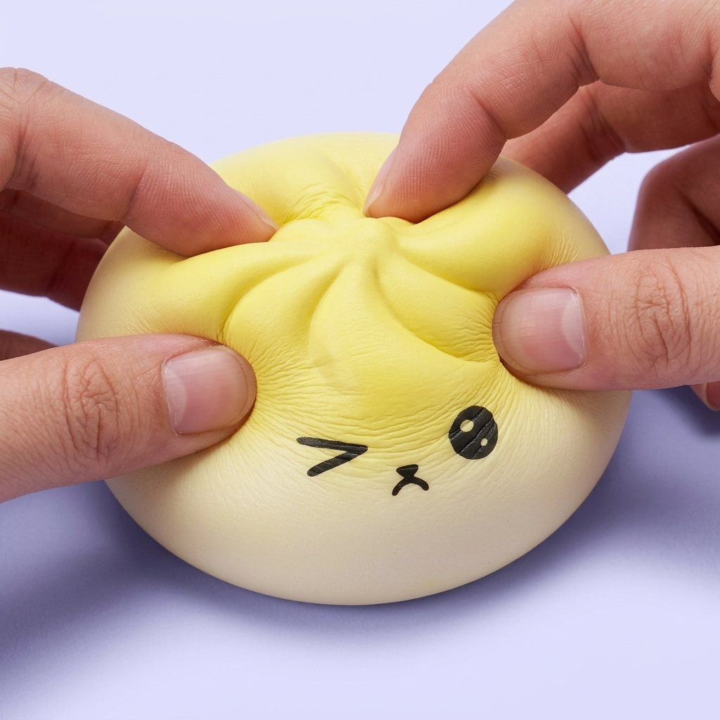 Mystery Dumpling Squishy Viral Överraskning — slow-rise-effekt, skummet återtar långsamt sin form
