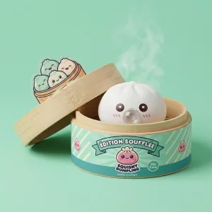 Giant Dumpling Squishy Molnvit i sin bambu-ångkorg