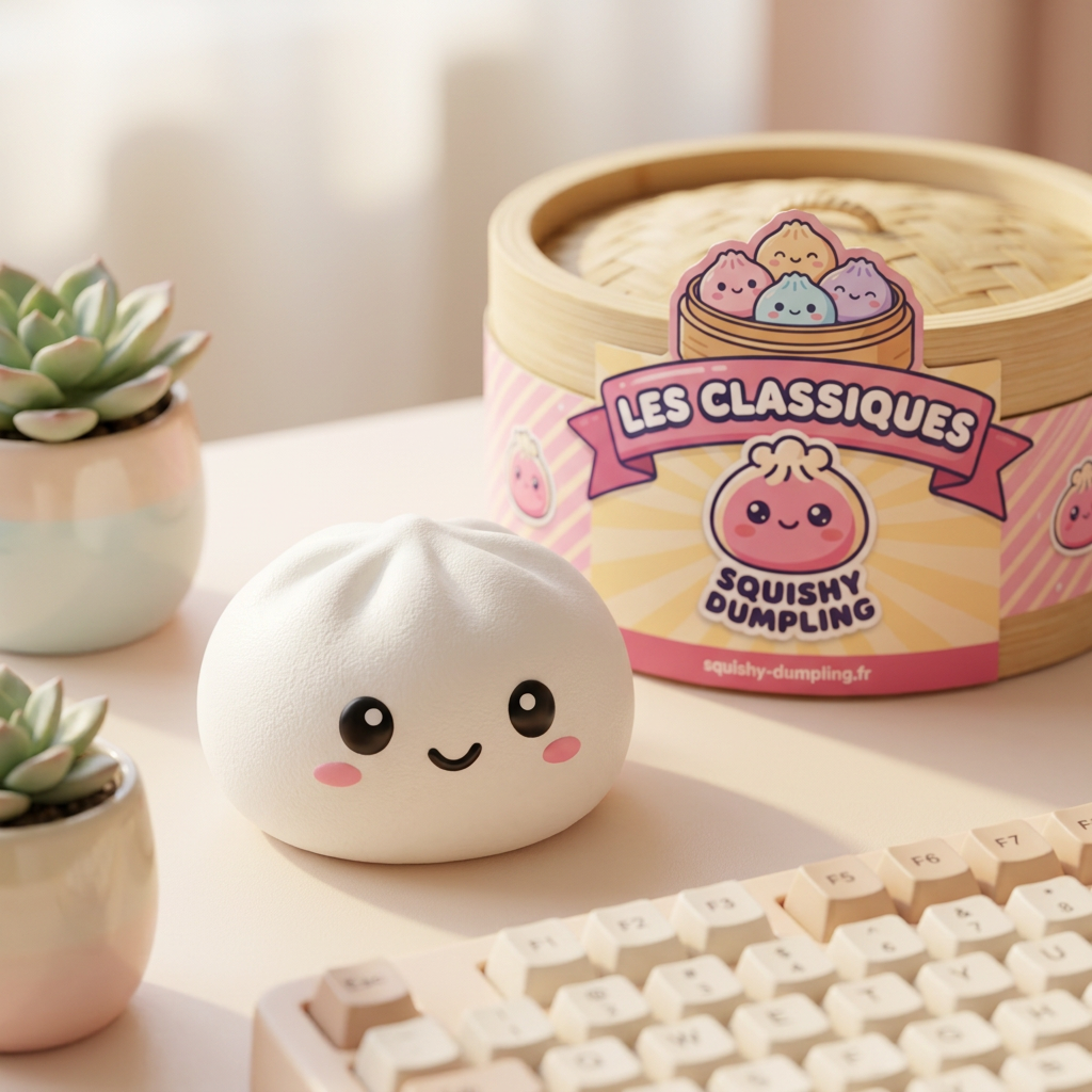 Dumpling Squishy Snövit i sin kawaii-miljö