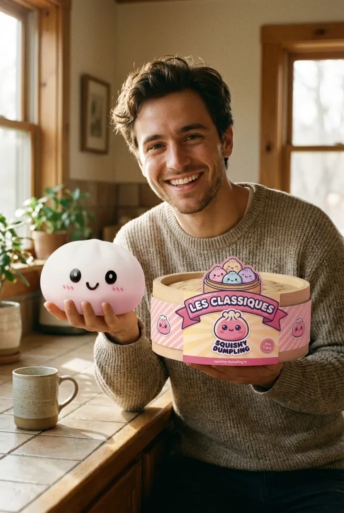 Dumpling Squishy Snövit med sin ask