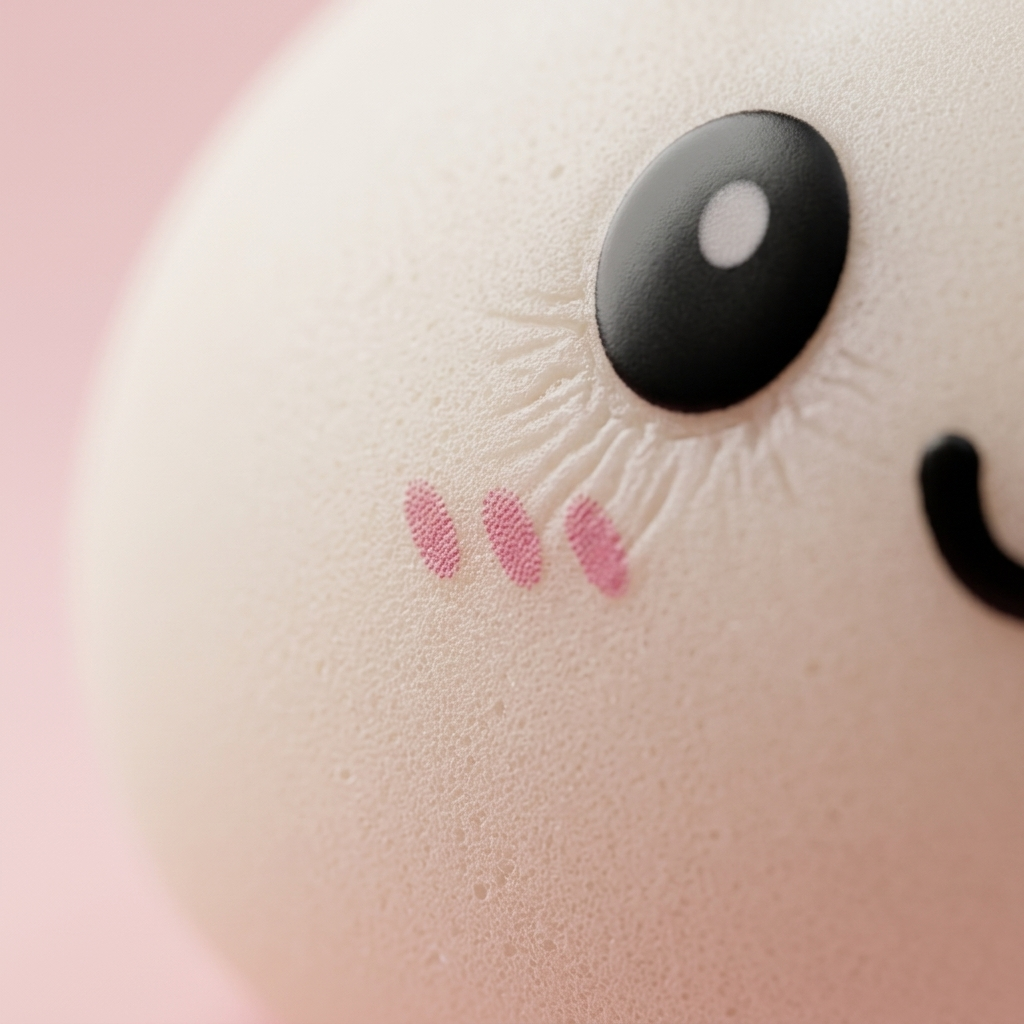 Dumpling Squishy Snövit — närbild på strukturen