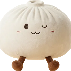 Dumplings Squishy Toy Vit XXL — i klämmet, mjukt slow-rise-skum