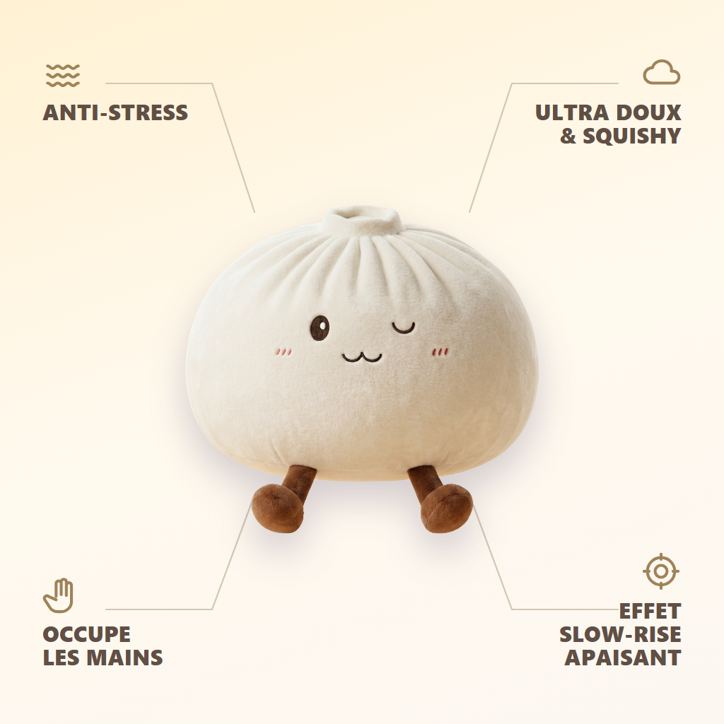 Dumplings Squishy Toy Vit XXL — dess fördelar