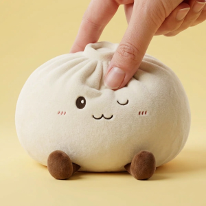 Dumplings Squishy Toy Vit XXL — i klämmet, mjukt slow-rise-skum